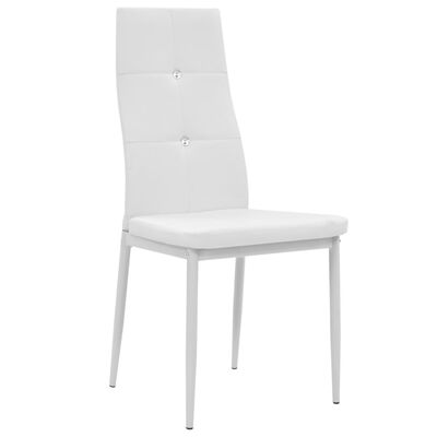 vidaXL Dining Chairs 6 pcs White Faux Leather