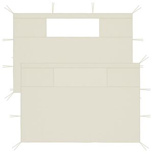 vidaXL Gazebo Sidewalls with Windows 2 pcs Cream