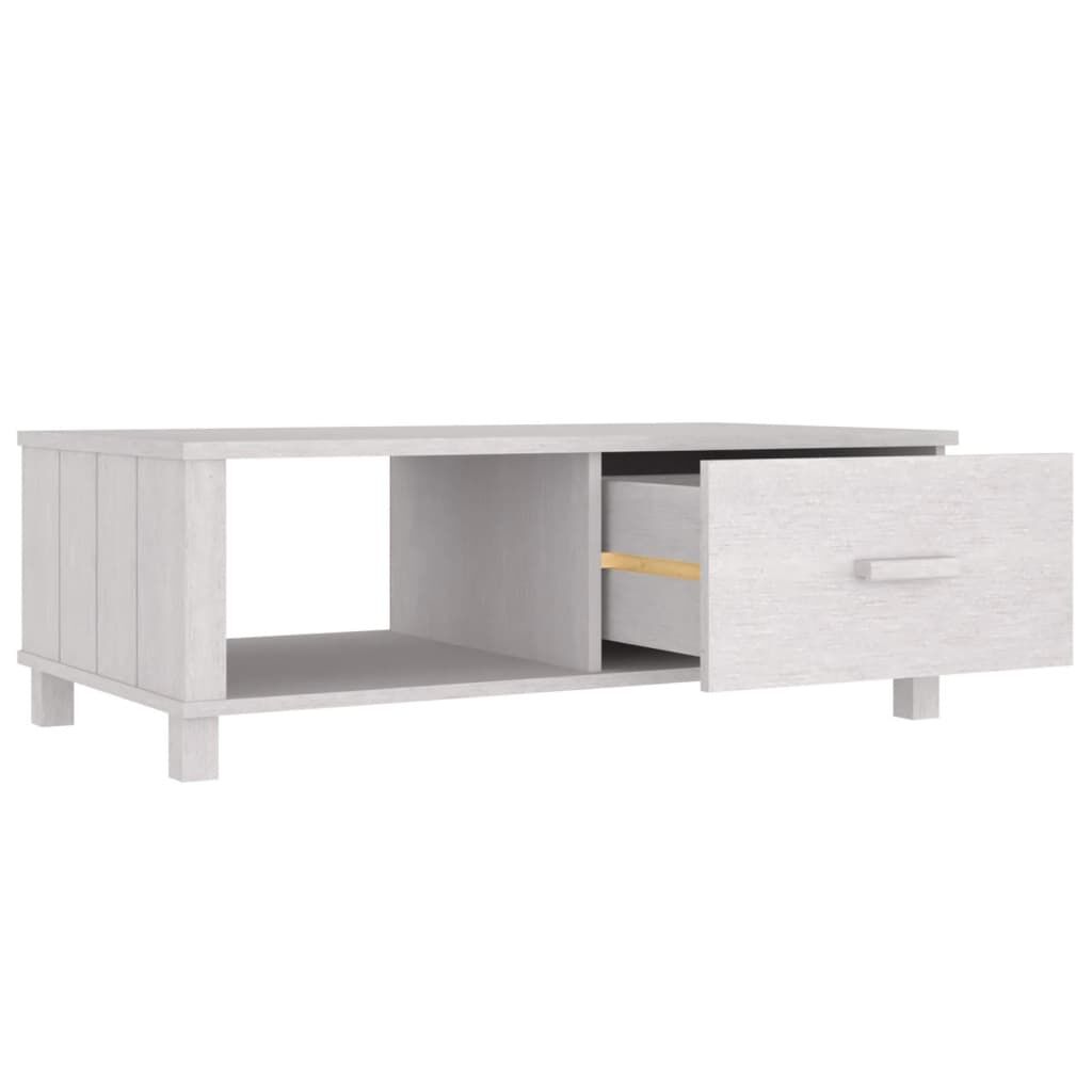 vidaXL Coffee Table HAMAR White 100x55x35 cm Solid Wood Pine