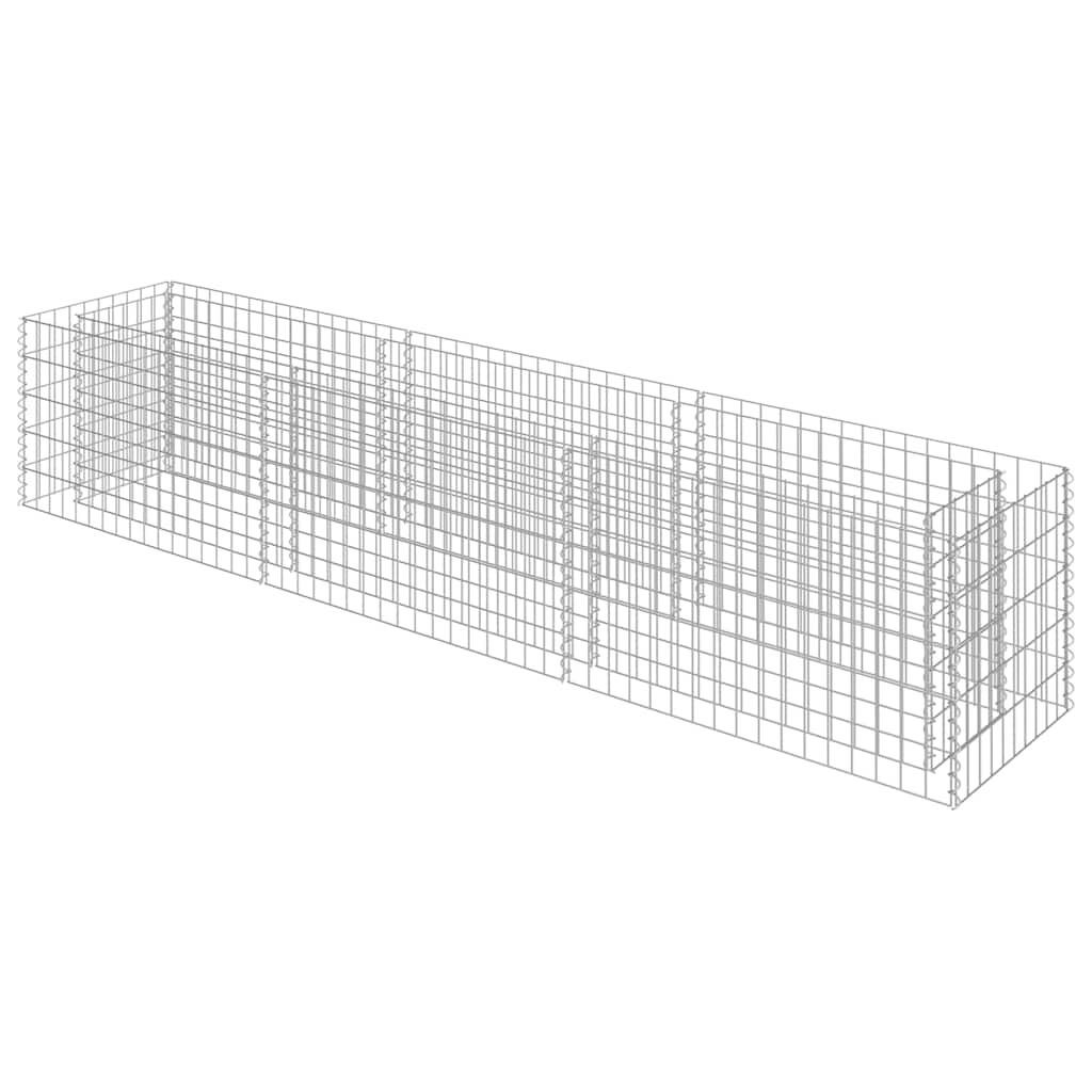 vidaXL Gabion Raised Bed Galvanised Steel 270x50x50 cm,  vidaXL Gabion Raised Bed Galvanised Steel 270x50x50 cm