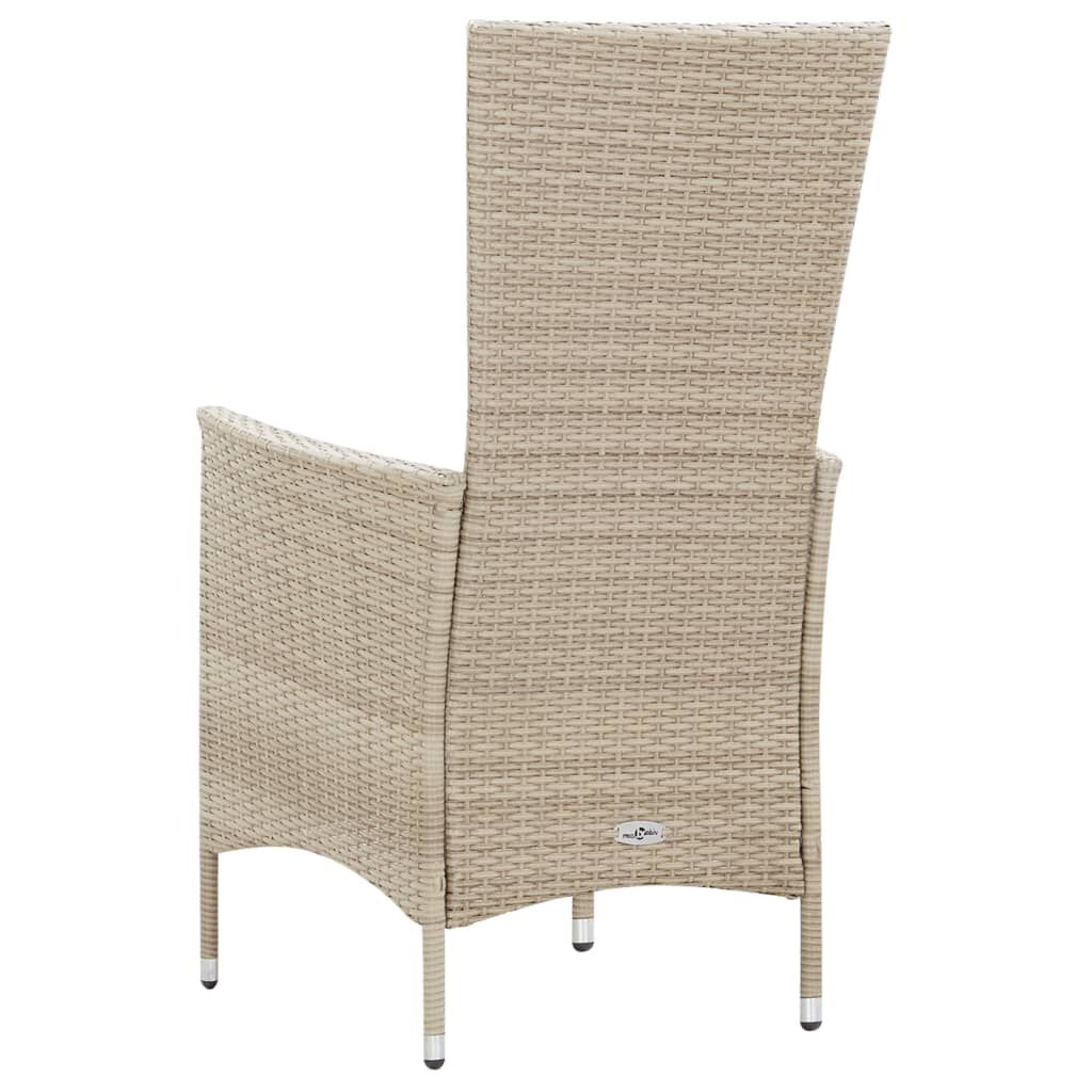 vidaXL 9 Piece Outdoor Dining Set with Cushions Poly Rattan Beige