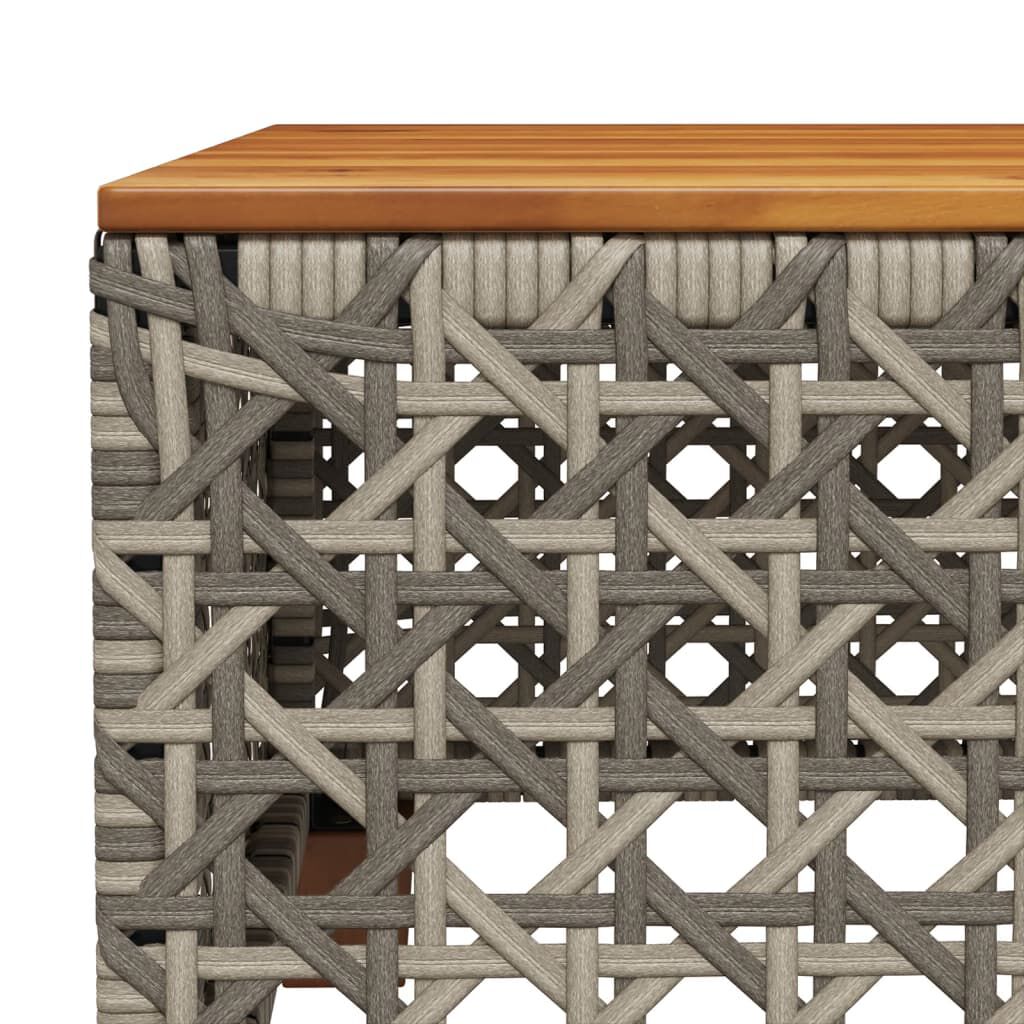vidaXL Garden Table Grey 55x55x36 cm Poly Rattan Acacia Wood