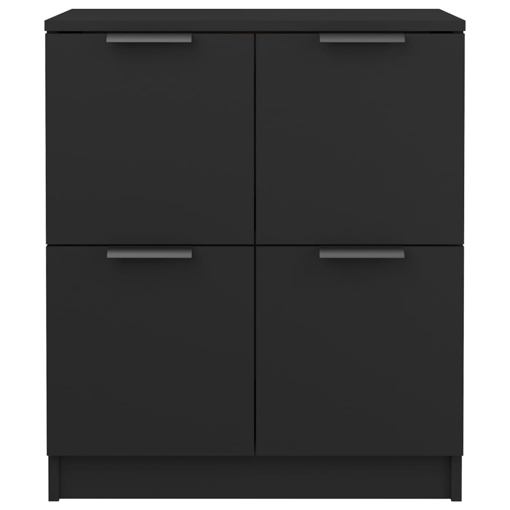 vidaXL Sideboards 2 pcs Black 60x30x70 cm Engineered Wood