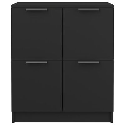 vidaXL Sideboards 2 pcs Black 60x30x70 cm Engineered Wood, black vidaXL Sideboards 2 pcs Black 60x30x70 cm Engineered Wood