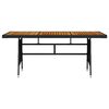 vidaXL Garden Table Black 160x70x72 cm Poly Rattan & Solid Acacia Wood