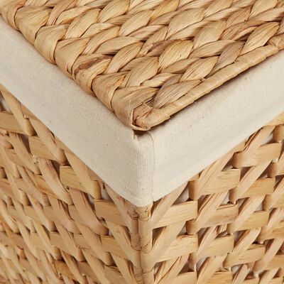 vidaXL Laundry Basket with 3 Sections 75x42.5x52 cm Water Hyacinth,  vidaXL Laundry Basket with 3 Sections 75x42.5x52 cm Water Hyacinth