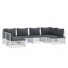 vidaXL 6 Piece Garden Lounge Set with Cushions White Steel