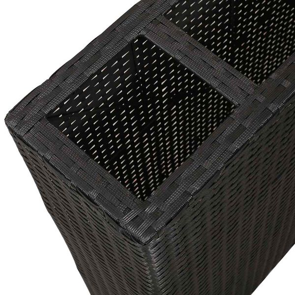 vidaXL Garden Raised Bed with 4 Pots 2 pcs Poly Rattan Black(2x41084)