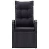vidaXL 7 Piece Garden Dining Set with Cushions Black