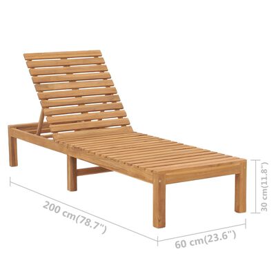 vidaXL Sun Lounger Solid Teak Wood,  vidaXL Sun Lounger Solid Teak Wood