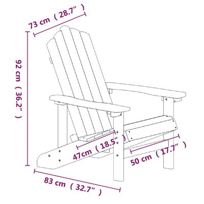 vidaXL Garden Adirondack Chair HDPE White, white vidaXL Garden Adirondack Chair HDPE White