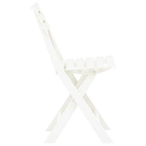 vidaXL Folding Garden Chairs 2 pcs Plastic White