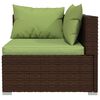 vidaXL 10 Piece Garden Lounge Set with Cushions Brown Poly Rattan