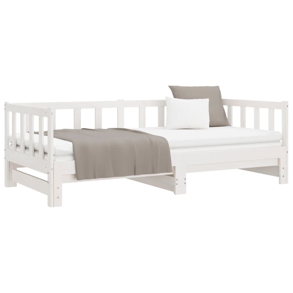 vidaXL Pull-out Day Bed without Mattress White 2x(90x200)cm