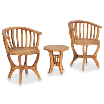 vidaXL 3 Piece Garden Bistro Set Solid Teak Wood,  vidaXL 3 Piece Garden Bistro Set Solid Teak Wood