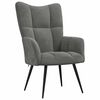 vidaXL Relaxing Chair with a Stool Dark Grey Velvet