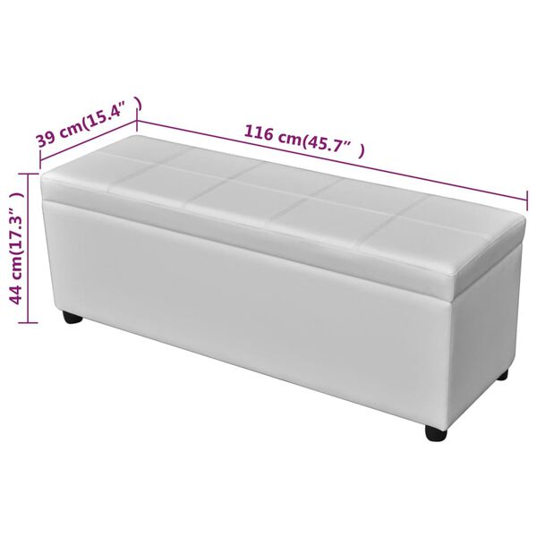 vidaXL Long Storage Bench Wood White