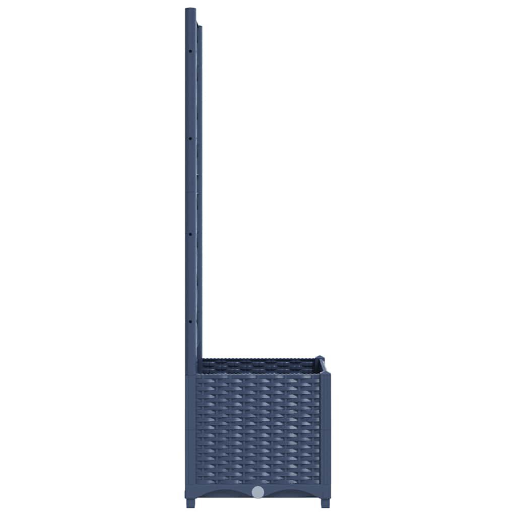 vidaXL Garden Planter with Trellis Blue Grey 40x40x136 cm PP