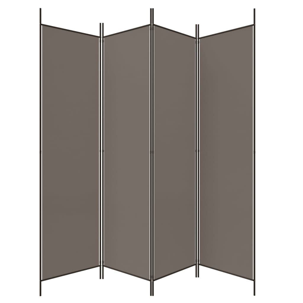 vidaXL 4-Panel Room Divider Anthracite 698x180 cm Fabric