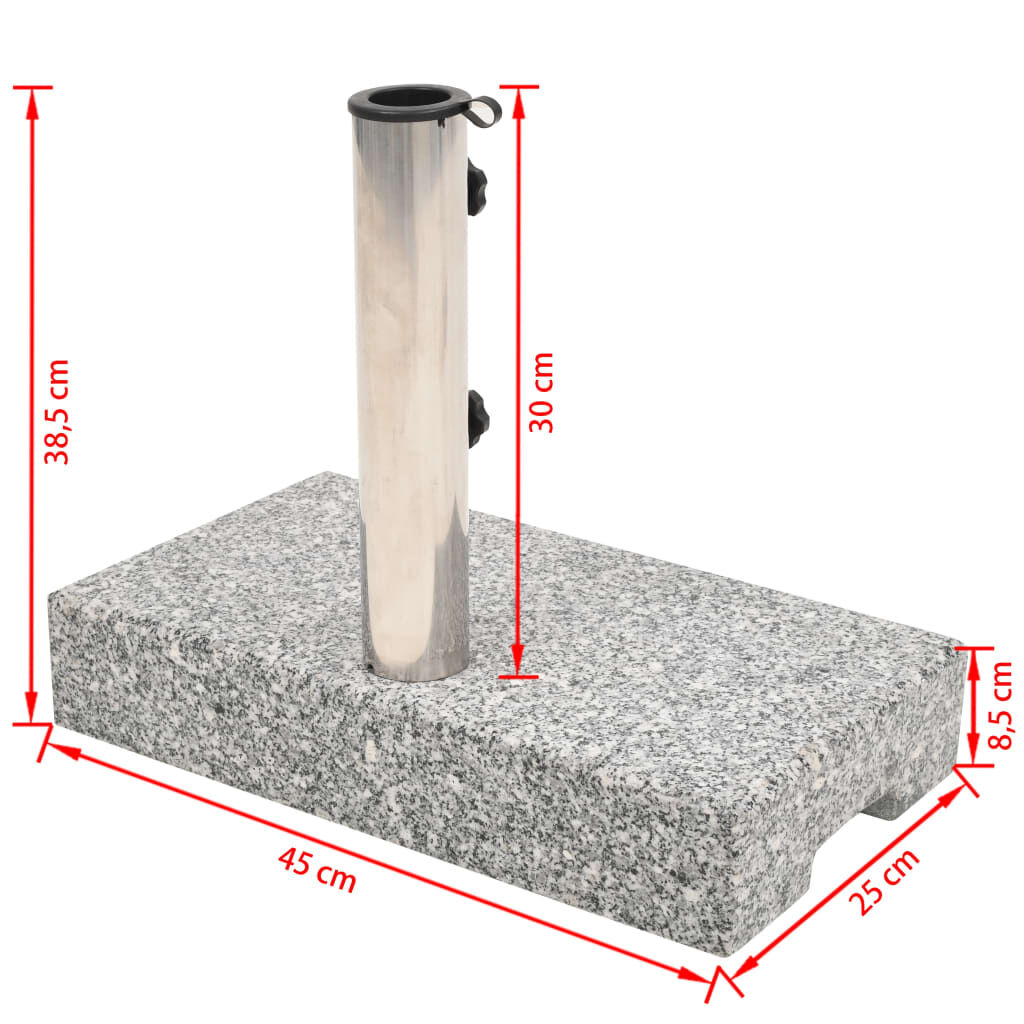 vidaXL Parasol Base Granite Rectangular 25 kg