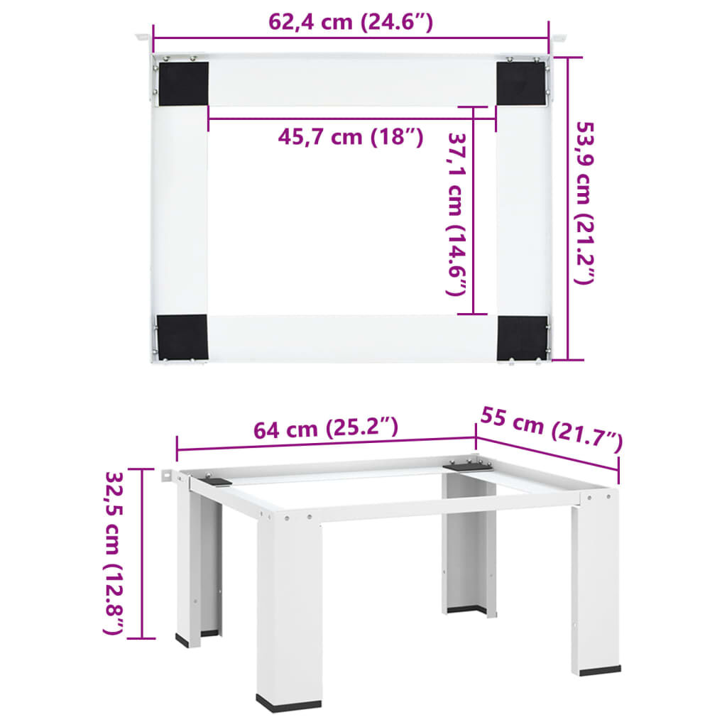 vidaXL Washing and Drying Machine Pedestal with Pull-out Shelves White