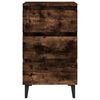 vidaXL Bed Cabinet with Metal Legs Smoked Oak 40x35x69 cm