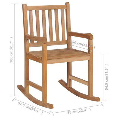 vidaXL Rocking Chair Solid Teak Wood,  vidaXL Rocking Chair Solid Teak Wood