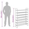 vidaXL Shoe Rack with 7 Shelves Metal and Plastic Black