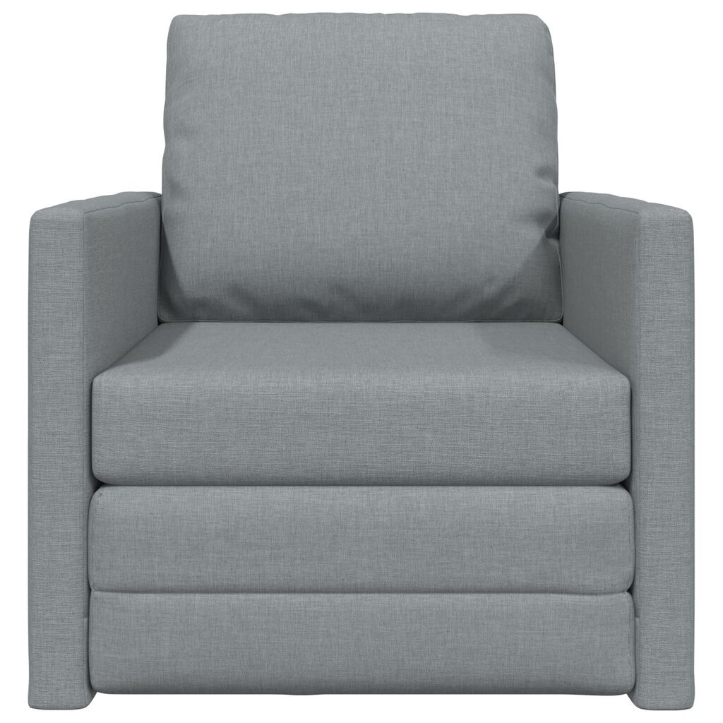 vidaXL Floor Sofa Bed 2-in-1 Light Grey 112x174x55 cm Fabric