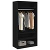 vidaXL Wardrobe Black 100x50x200 cm Engineered Wood