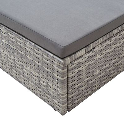 vidaXL Garden Lounge Bed with Roof Mixed Grey Poly Rattan, grey vidaXL Garden Lounge Bed with Roof Mixed Grey Poly Rattan