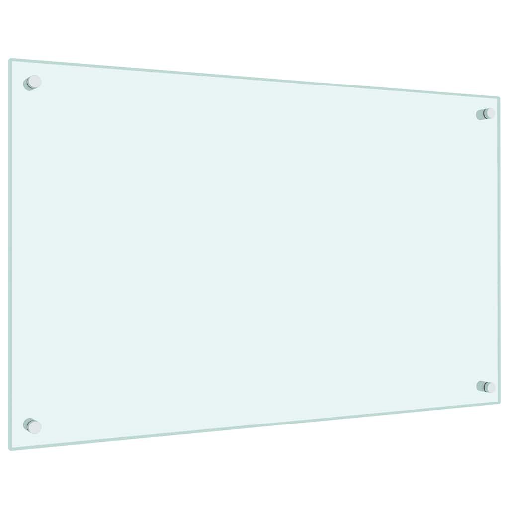 vidaXL Kitchen Backsplash White 80 x 50 cm Tempered Glass
