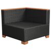 vidaXL 6 Piece Garden Lounge Set with Cushions Poly Rattan Black