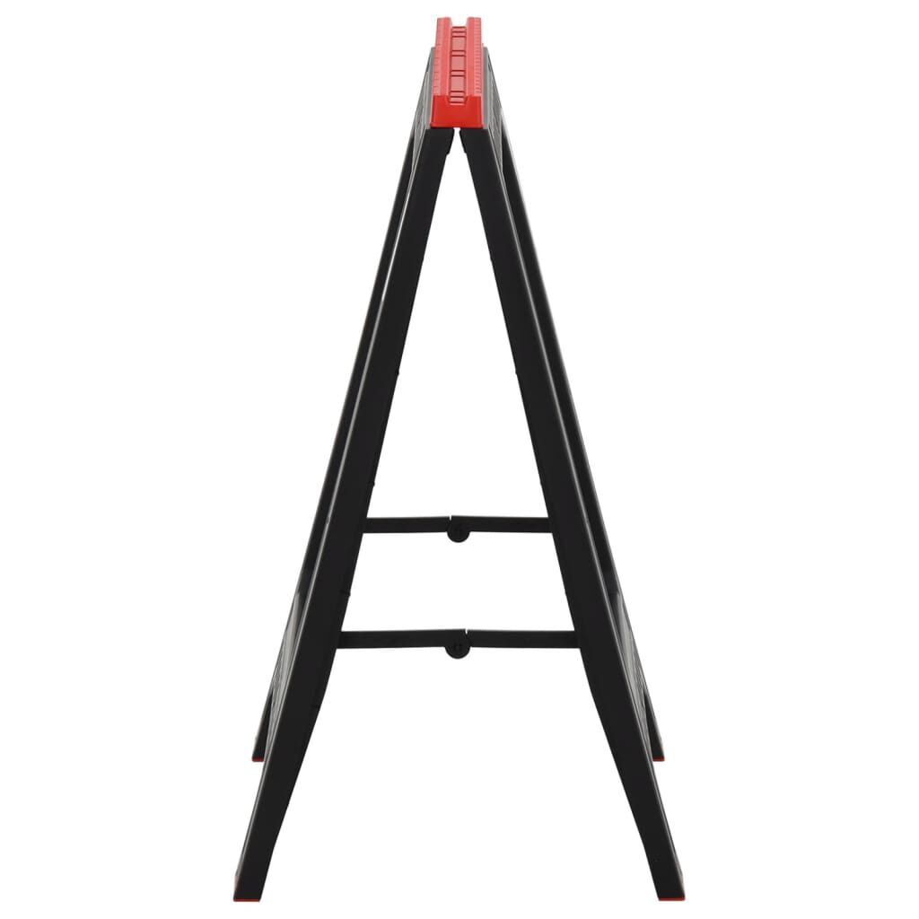 vidaXL Foldable Work Trestles 2 pcs Black and Red Polypropylene 350 kg