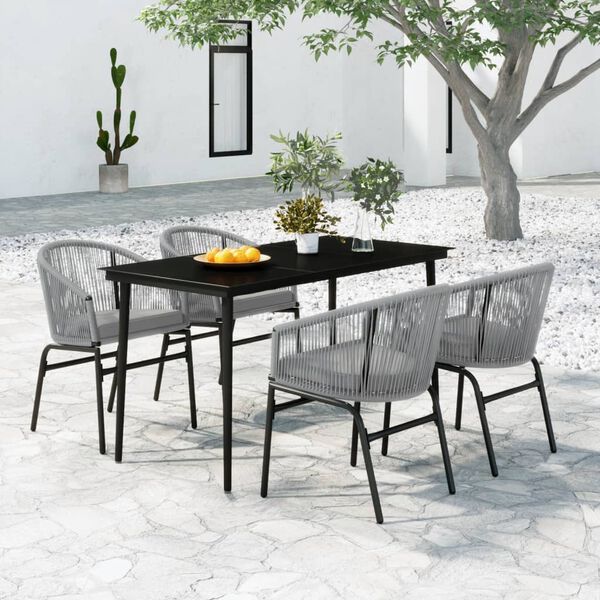 vidaXL 5 Piece Garden Dining Set Grey
