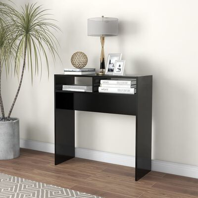 vidaXL Console Table Black 78x30x80 cm Engineered Wood, black vidaXL Console Table Black 78x30x80 cm Engineered Wood