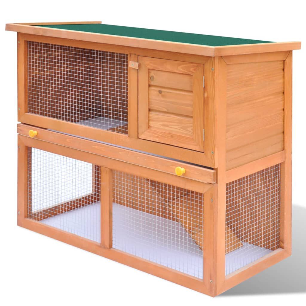 vidaXL Outdoor Rabbit Hutch Small Pet Cage 1 Door Wood