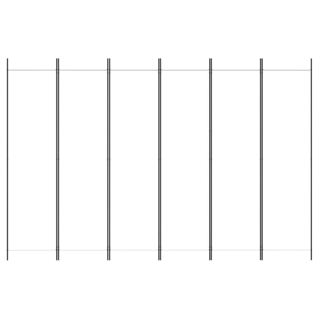 vidaXL 6-Panel Room Divider White 300x200 cm Fabric