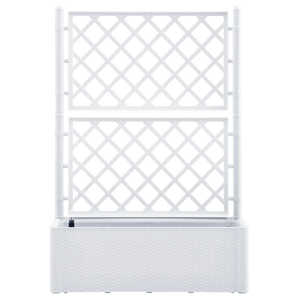 vidaXL Garden Raised Bed with Trellis and Self Watering System White