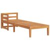 vidaXL Sun Lounger with 1 Armrest Cream White Solid Acacia Wood