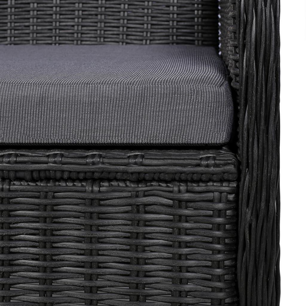 vidaXL 7 Piece Garden Dining Set Black