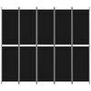 vidaXL 5-Panel Room Divider Black 250x220 cm Fabric