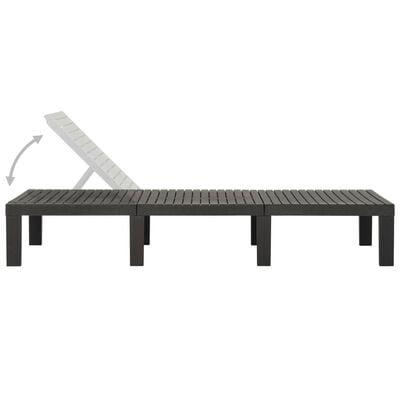 vidaXL Sun Lounger Plastic Anthracite, anthracite vidaXL Sun Lounger Plastic Anthracite