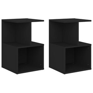 vidaXL Bedside Cabinets 2 pcs Black 35x35x55 cm Engineered Wood