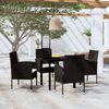 vidaXL 5 Piece Garden Dining Set Black