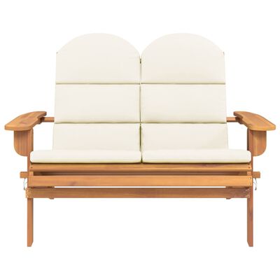 vidaXL Adirondack Garden Bench with Cushions 126 cm Solid Wood Acacia