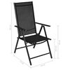 vidaXL 5 Piece Garden Dining Set Aluminium Silver and Black