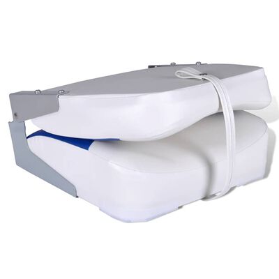 vidaXL Boat Seat Foldable Backrest With Blue-white Pillow 41x36x48cm, blue and white vidaXL Boat Seat Foldable Backrest With Blue-white Pillow 41x36x48cm
