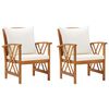 vidaXL Garden Chairs with Cushions 2 pcs Solid Acacia Wood