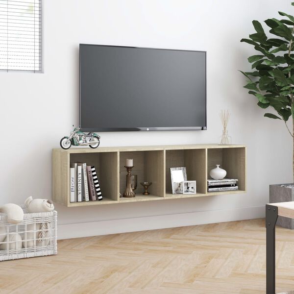 vidaXL Book Cabinet/TV Cabinet Sonoma Oak 143x30x36 cm